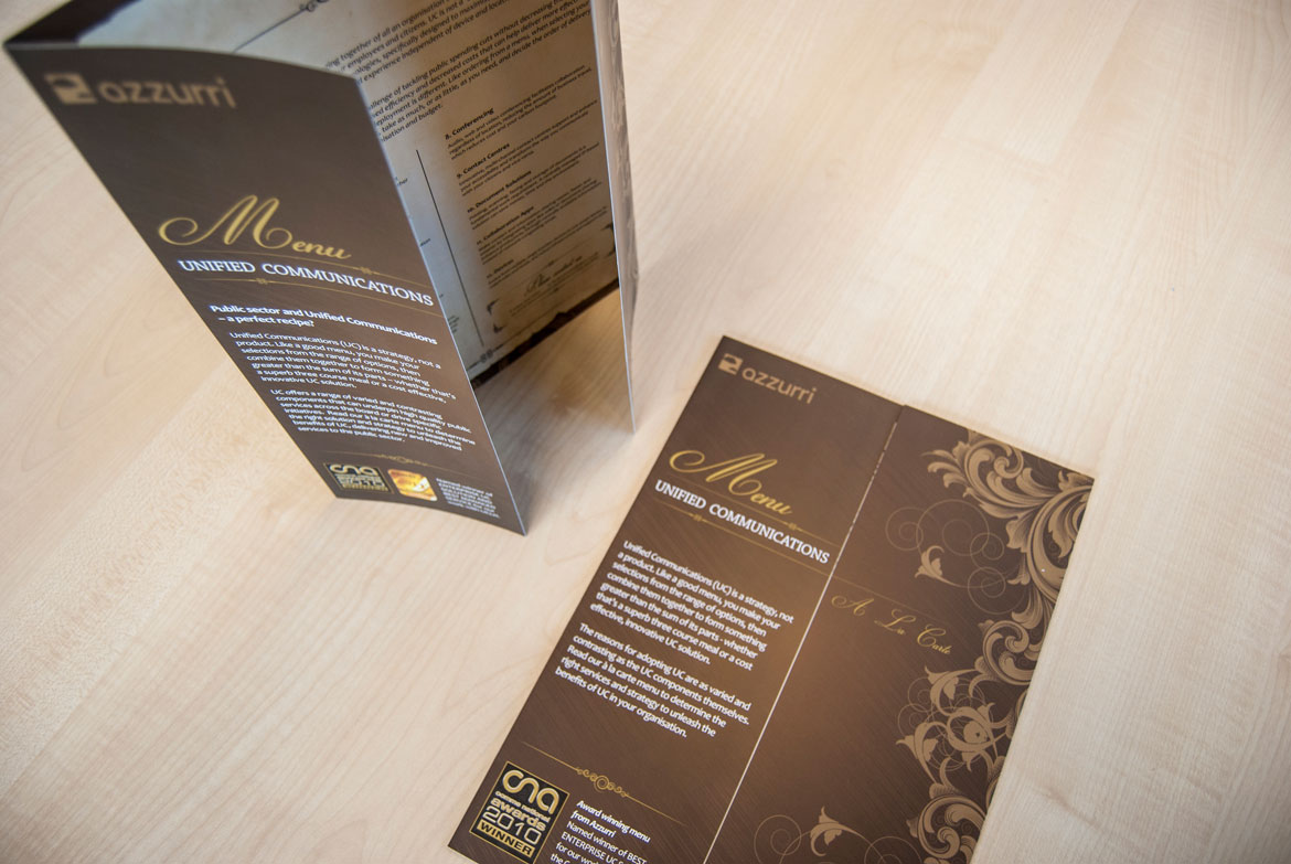 Azzurri UC menu print campaign 2