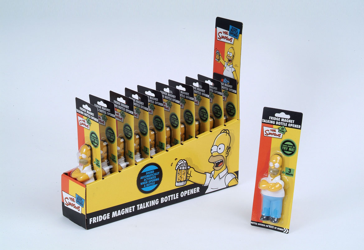The Simpsons fridge magnet talking bottle opener