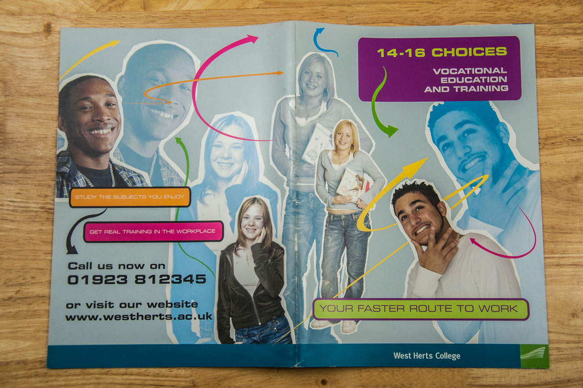West Herts College prospectus front and back cover